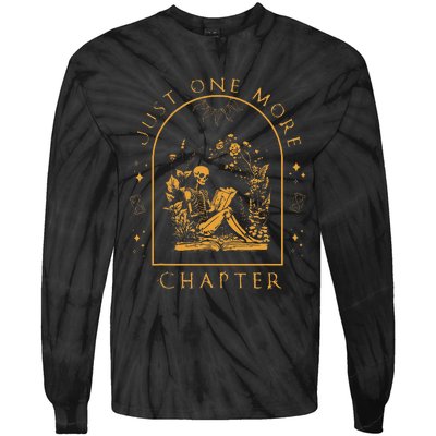 Just One More Chapter Skeleton Reading Tie-Dye Long Sleeve Shirt