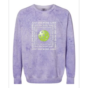 Just One More Game Square | Fun Pickleball Colorblast Crewneck Sweatshirt