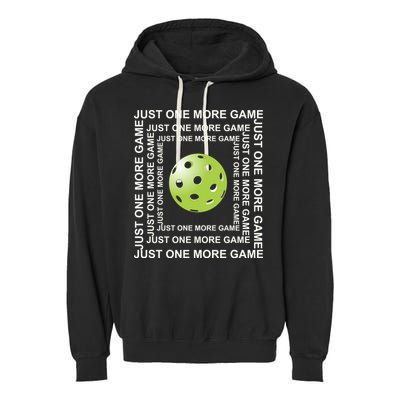 Just One More Game Square | Fun Pickleball Garment-Dyed Fleece Hoodie