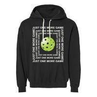 Just One More Game Square | Fun Pickleball Garment-Dyed Fleece Hoodie