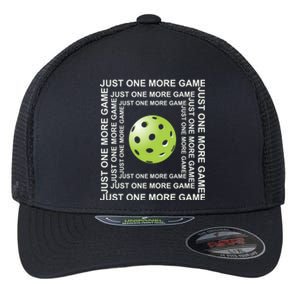 Just One More Game Square | Fun Pickleball Flexfit Unipanel Trucker Cap