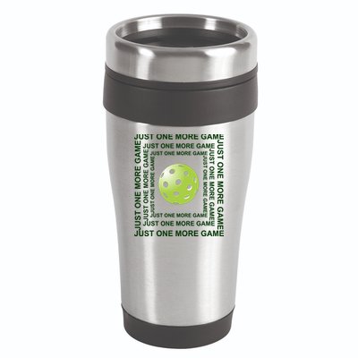 Just One More Game Square | Fun Pickleball 16oz Travel Tumbler
