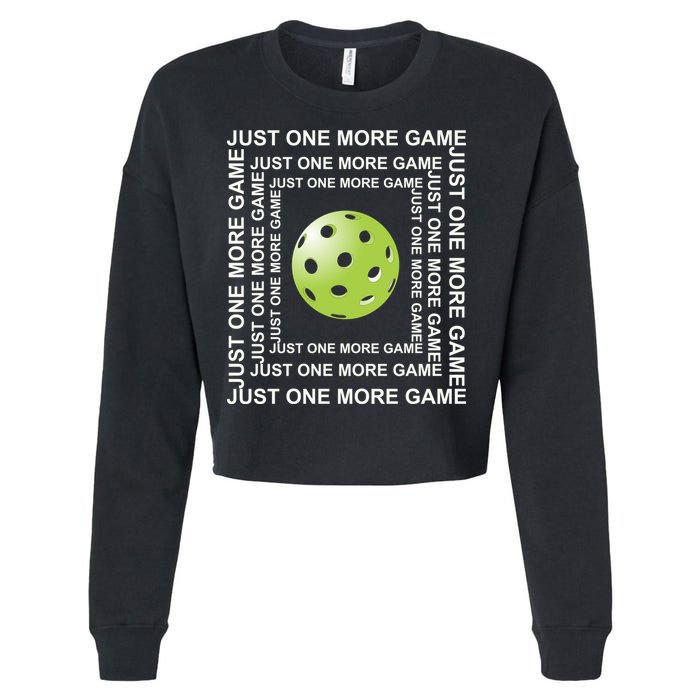 Just One More Game Square | Fun Pickleball Cropped Pullover Crew