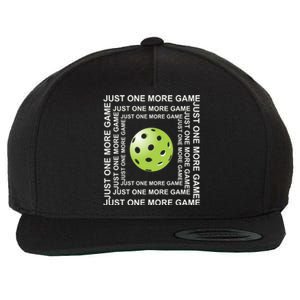 Just One More Game Square | Fun Pickleball Wool Snapback Cap