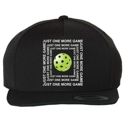 Just One More Game Square | Fun Pickleball Wool Snapback Cap