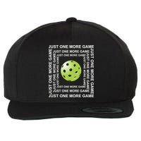 Just One More Game Square | Fun Pickleball Wool Snapback Cap
