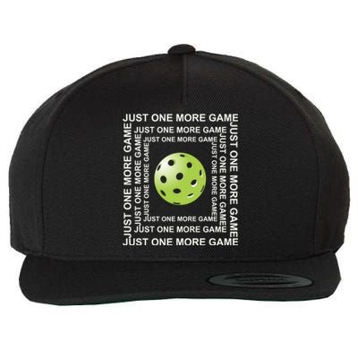 Just One More Game Square | Fun Pickleball Wool Snapback Cap