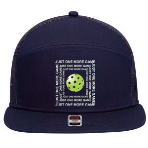 Just One More Game Square | Fun Pickleball 7 Panel Mesh Trucker Snapback Hat