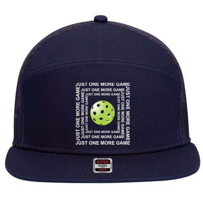 Just One More Game Square | Fun Pickleball 7 Panel Mesh Trucker Snapback Hat