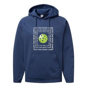 Just One More Game Square | Fun Pickleball Performance Fleece Hoodie