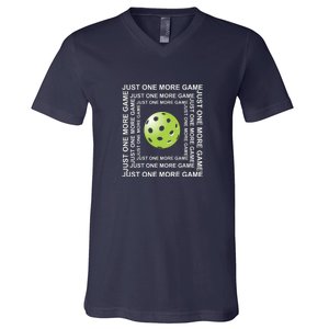 Just One More Game Square | Fun Pickleball V-Neck T-Shirt