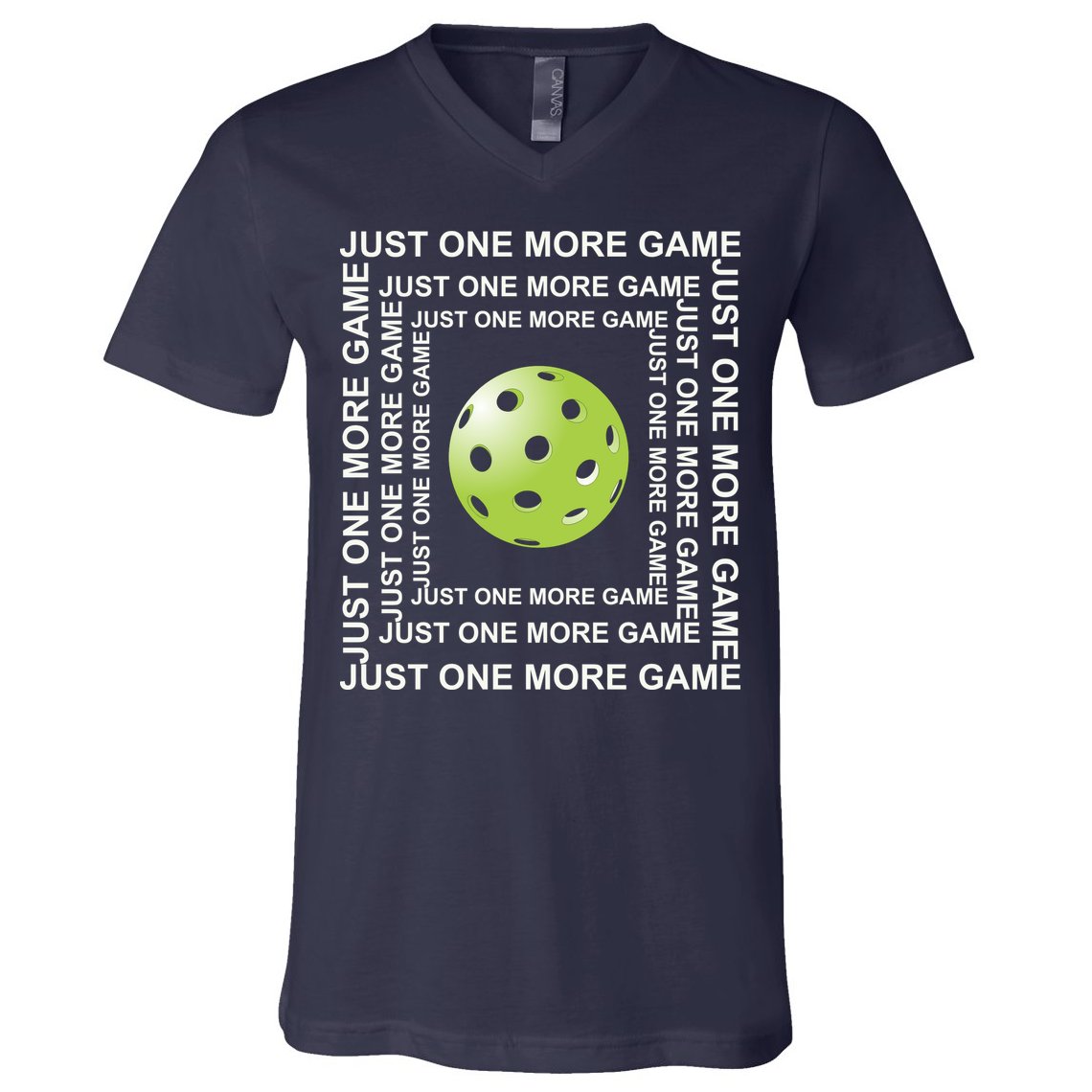 Just One More Game Square | Fun Pickleball V-Neck T-Shirt