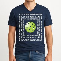 Just One More Game Square | Fun Pickleball V-Neck T-Shirt