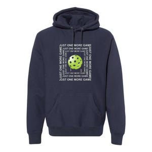 Just One More Game Square | Fun Pickleball Premium Hoodie