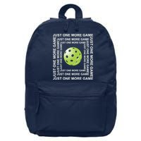Just One More Game Square | Fun Pickleball 16 in Basic Backpack
