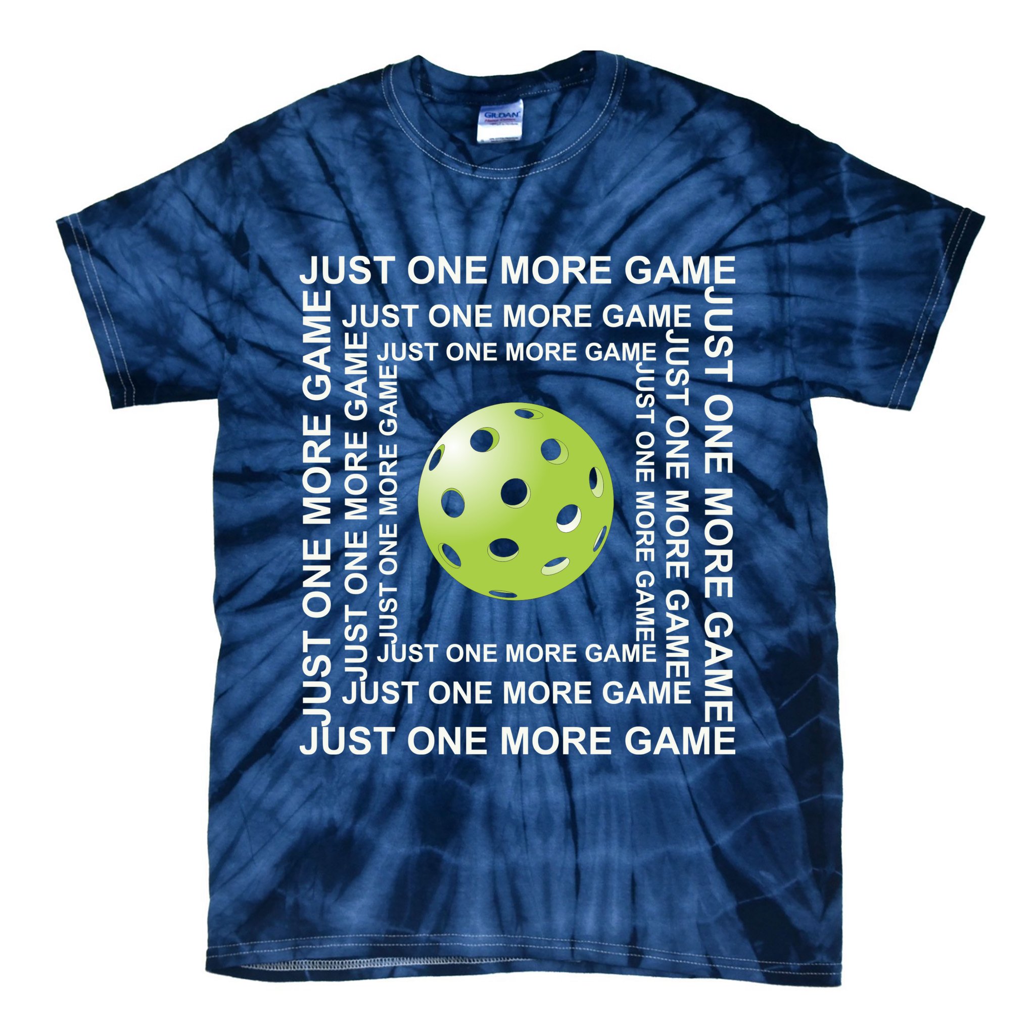 Just One More Game Square | Fun Pickleball Tie-Dye T-Shirt