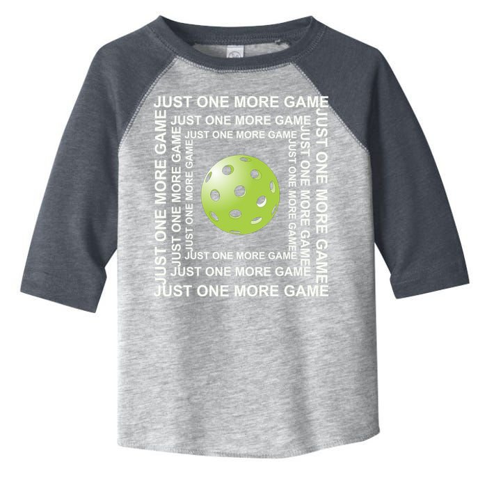Just One More Game Square | Fun Pickleball Toddler Fine Jersey T-Shirt