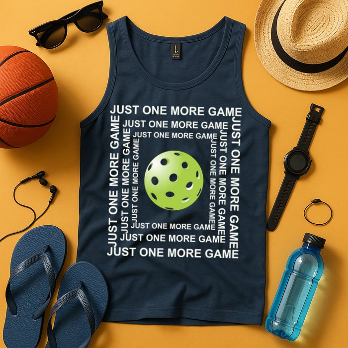 Just One More Game Square | Fun Pickleball Tank Top