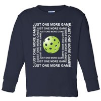 Just One More Game Square | Fun Pickleball Toddler Long Sleeve Shirt