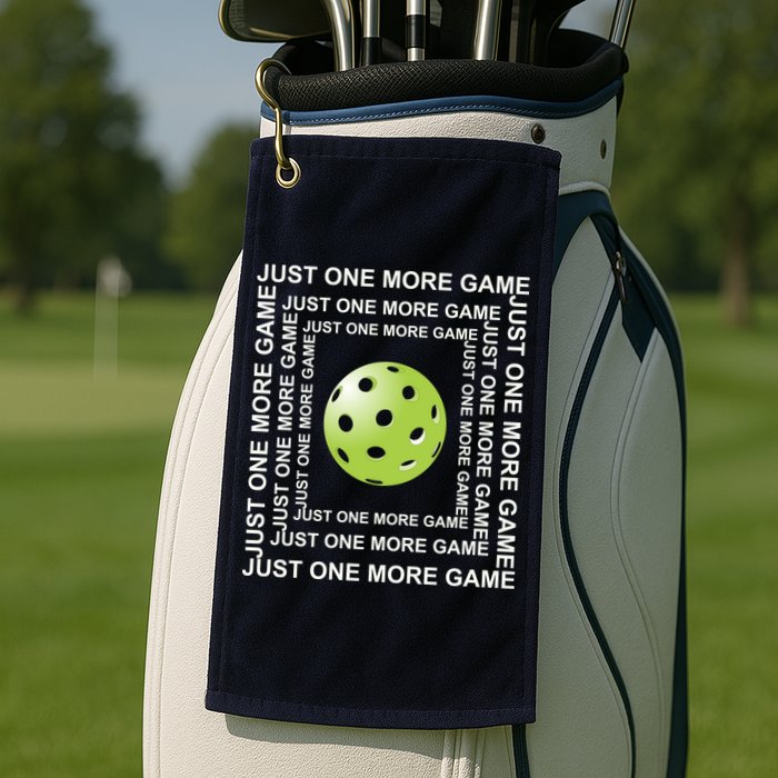 Just One More Game Square | Fun Pickleball Golf Towel
