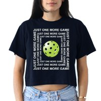 Just One More Game Square | Fun Pickleball Crop Top