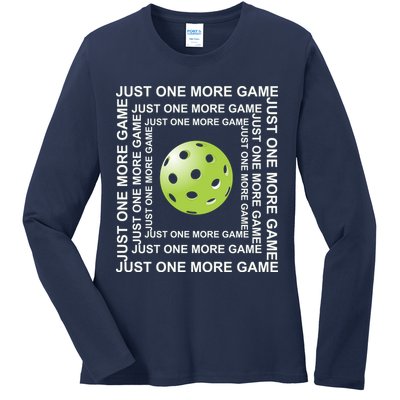 Just One More Game Square | Fun Pickleball Ladies Long Sleeve Shirt