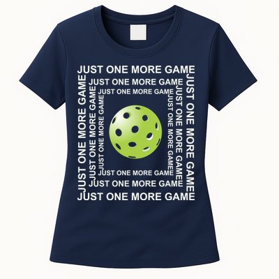 Just One More Game Square | Fun Pickleball Womens T-Shirt