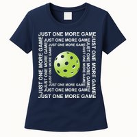 Just One More Game Square | Fun Pickleball Womens T-Shirt
