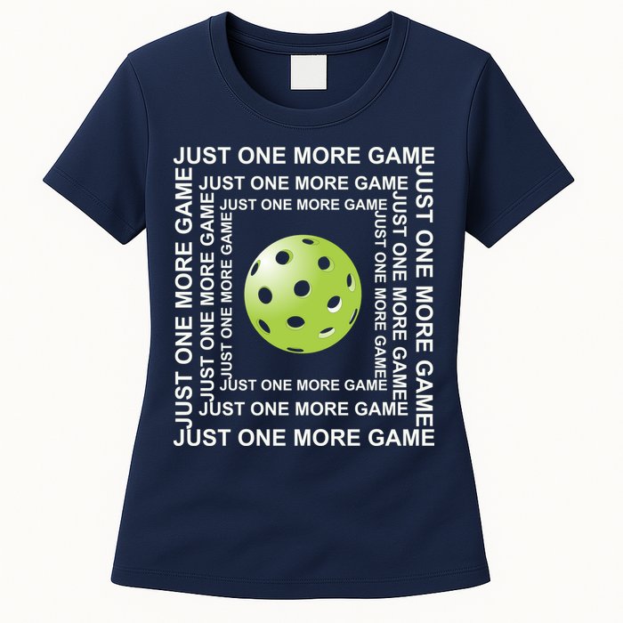 Just One More Game Square | Fun Pickleball Womens T-Shirt