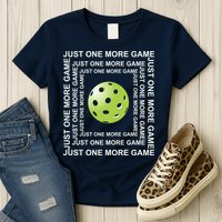 Just One More Game Square | Fun Pickleball Womens T-Shirt
