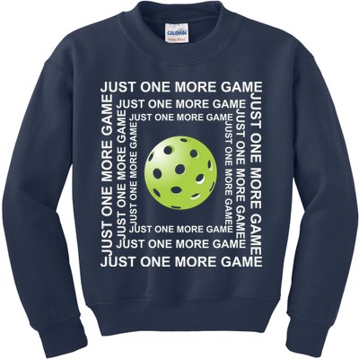 Just One More Game Square | Fun Pickleball Kids Sweatshirt