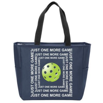 Just One More Game Square | Fun Pickleball Zip Tote Bag
