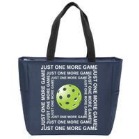 Just One More Game Square | Fun Pickleball Zip Tote Bag