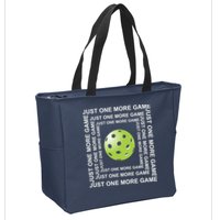 Just One More Game Square | Fun Pickleball Zip Tote Bag