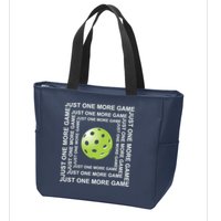Just One More Game Square | Fun Pickleball Zip Tote Bag