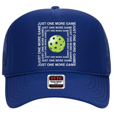 Just One More Game Square | Fun Pickleball High Crown Mesh Back Trucker Hat