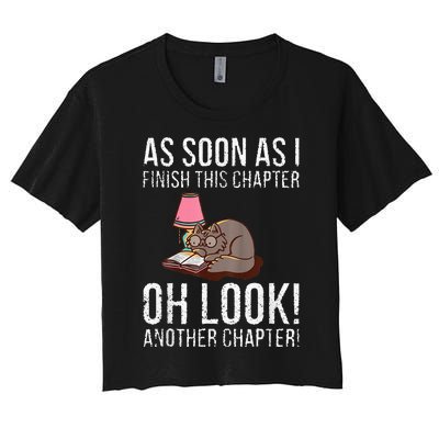 Just One More Chapter Cat 2024 Women's Crop Top Tee