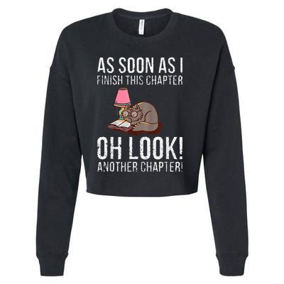 Just One More Chapter Cat 2024 Cropped Pullover Crew