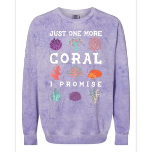 Just One More Coral I Promise Aquarium Fish Tank Coral Reefs Gift Colorblast Crewneck Sweatshirt