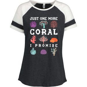 Just One More Coral I Promise Aquarium Fish Tank Coral Reefs Gift Enza Ladies Jersey Colorblock Tee