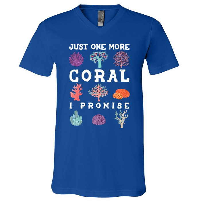 Just One More Coral I Promise Aquarium Fish Tank Coral Reefs Gift V-Neck T-Shirt