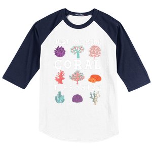 Just One More Coral I Promise Aquarium Fish Tank Coral Reefs Gift Baseball Sleeve Shirt