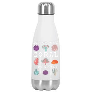 Just One More Coral I Promise Aquarium Fish Tank Coral Reefs Gift Stainless Steel Insulated Water Bottle