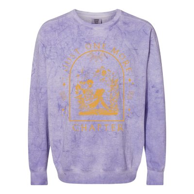 Just One More Chapter Vintage Skeleton Reading Book Reader Colorblast Crewneck Sweatshirt