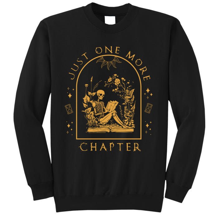 Just One More Chapter Vintage Skeleton Reading Book Reader Sweatshirt