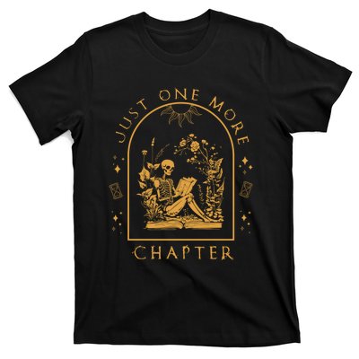 Just One More Chapter Vintage Skeleton Reading Book Reader T-Shirt