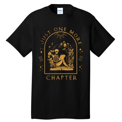 Just One More Chapter Vintage Skeleton Reading Book Reader Tall T-Shirt