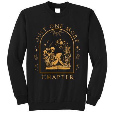 Just One More Chapter Vintage Skeleton Reading Book Reader Tall Sweatshirt