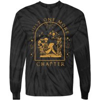 Just One More Chapter Vintage Skeleton Reading Book Reader Tie-Dye Long Sleeve Shirt