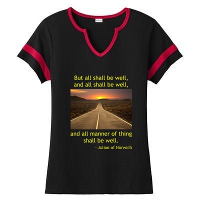 Julian Of Norwich All Shall Be Well Christian Heaven Hope Ladies Halftime Notch Neck Tee